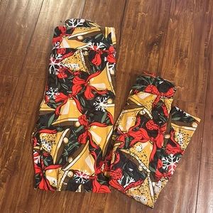 LLR LuLaRoe Mommy‎ & Me matching set Christmas Bells leggings OS & S/M